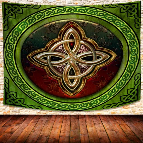 Miniatura 7 de SHRAPHY Tapiz celta de 60 x 40 pulgadas, tapiz nórdico vikingos, irlandés, redondo, nudo de amor, tapiz de buena suerte para sala de estar