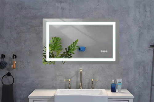 Miniatura 6 de 40 x 26 luces LED espejo montado en la pared para baño con alto lumen+antivaho control por separado + función de atenuación