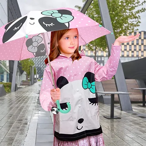 Miniatura 2 de Kids Umbrella for Girls and Boys & Rain Coats Set -Toddler Umbrellas Kids Raincoat Boys Girls Jacket (3-9 Years)
