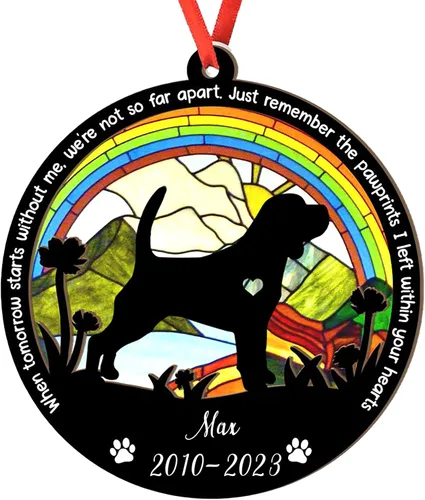 Miniatura 59 de Adorno personalizado para atrapasoles de sabueso afgano, adorno de Navidad de sabueso afgano, regalo para perro amante, sabueso afgano conmemorativo
