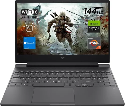 HP Victus 15 - Laptop para juegos, pantalla FHD de 15.6 pulgadas de 144 Hz, AMD Ryzen 5 7535HS, 64 GB DDR5 RAM, SSD PCIe M.2 de 2 TB, NVIDIA GeForce