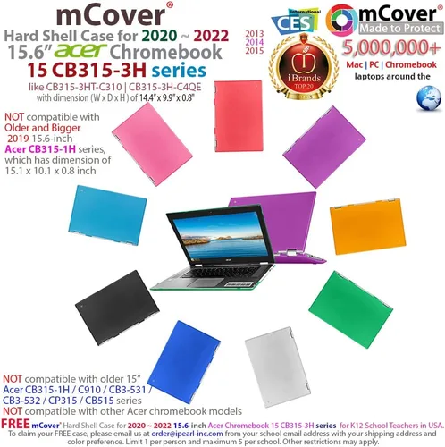 Miniatura 2 de mCover Funda compatible solo para computadora portátil Acer Chromebook 15 CB315-3H Series 2020 ~ 2022 de 15.6 pulgadas