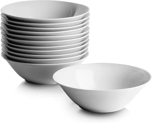 Miniatura 11 de 10 Strawberry Street 7" Catering Coupe - Cuenco para cereales, juego de 12, color blanco