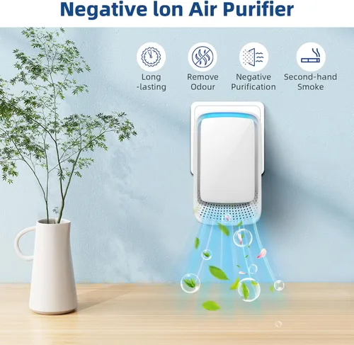 Miniatura 7 de Purificador de aire enchufable mejorado 2026, paquete de 4 ionizadores de aire para el hogar, silencioso, sin filtro, mini purificador de aire