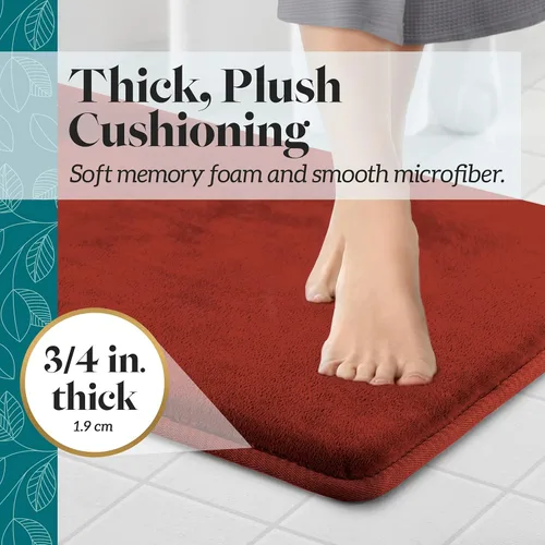 Miniatura 4 de Alfombra de Baño de Espuma Viscoelástica Antideslizante Absorbente Súper Acogedora de Terciopelo para Baño (17 pulgadas X 24 pulgadas, Autumn Glaze)