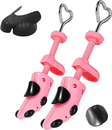 Msentuo Estirador de zapatos, longitud y ancho ajustables para hombres y mujeres, ampliador de zapatos ajustable de 4 vías