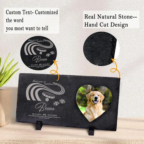 Miniatura 3 de Farfume Piedras conmemorativas personalizadas para mascotas con foto y texto Marcadores personalizados para tumbas para mascotas Lápidas