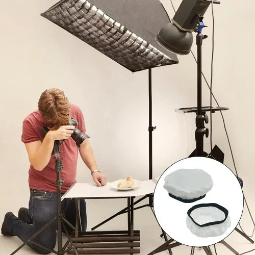 Miniatura 5 de findTop Paquete de 4 calcetines difusores de luz, cubierta elástica universal para lámpara de anillo de luz y fotografía de flash