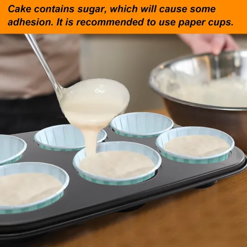 Miniatura 3 de 2 paquetes de molde redondo para magdalenas, molde de acero premium para hornear, molde para cupcakes y tartas de queso, molde para hornear con Negro
