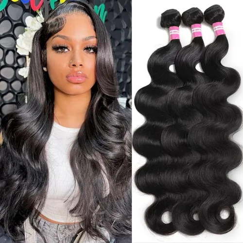 Miniatura 24 de DMKEEP Extensiones de cabello humano ondulado con cierre, 12, 14, 16+10 pulgadas, 100% cabello virgen brasileño sin procesar, 3 paquetes con cierre