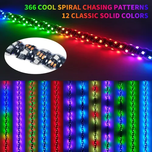 Miniatura 2 de OHMU Kit de 2 luces LED de látigo de 3 pies y luces de roca de 3ª