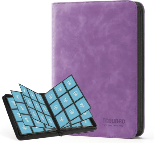 Miniatura 10 de Carpeta con cremallera de 12 bolsillos para 720 tarjetas, bolsillos laterales seguros de carga, carpeta de álbum de tarjetas intercambiables, Negro