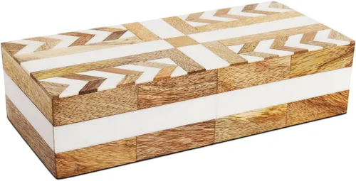 Miniatura 10 de Handicrafts Home Caja de recuerdo decorativa de 8 x 5 – Pequeña caja organizadora con tapa, almacenamiento decorativo Boho, caja de memoria retro