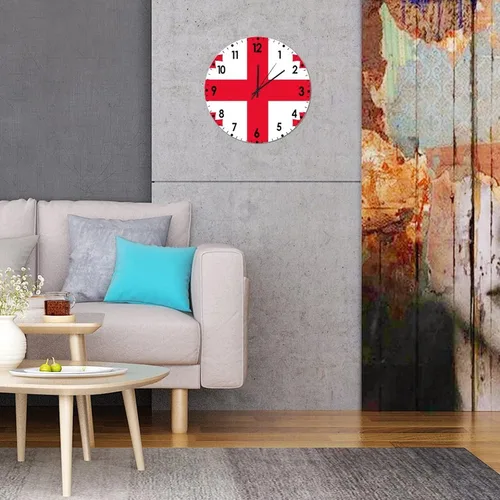 Miniatura 402 de Cheyan Reloj de pared con bandera de Canadá de 12 pulgadas, silencioso, sin tictac, de PVC, funciona con pilas, reloj redondo decorativo, regalo