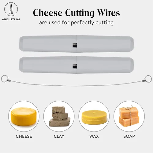 Miniatura 3 de ANDUSTRIAL Alambres de repuesto para corte de queso de acero inoxidable para queso suave y duro, fácil de usar y limpiar, 3 cables de 24 pulgadas +