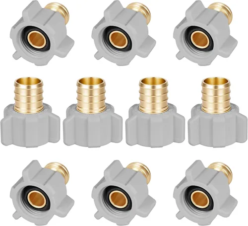 Miniatura 9 de (Znkiok Paquete de 10) Adaptador giratorio NPT hembra de 1/2 pulgada PEX x 1/2 pulgada, accesorios de engarce de latón, conector de agua potable sin