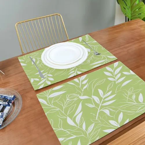 Miniatura 5 de Juego de manteles individuales personalizados para mesa de comedor de arpillera para niños, manteles individuales lavables 6 12 x 18 manteles