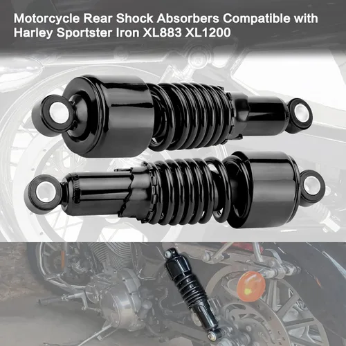 Miniatura 7 de Amortiguadores traseros para motocicleta de 10.5 pulgadas/10.512 in, kit de suspensión trasera negra, repuesto para Harley Sportster Iron XL 883