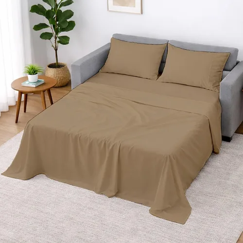 Miniatura 16 de Cottington Lane Juego de 4 piezas de sábanas para sofá cama tamaño matrimonial, 100% algodón egipcio de alta calidad para sofá cama, sofá biplaza