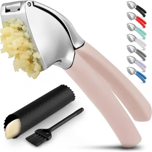 Miniatura 12 de Zulay Kitchen Comfort Grip Prensa de ajos, herramienta para picar ajos, trituradora de ajos, prensa de ajo a prueba de óxido, con mango ergonómico