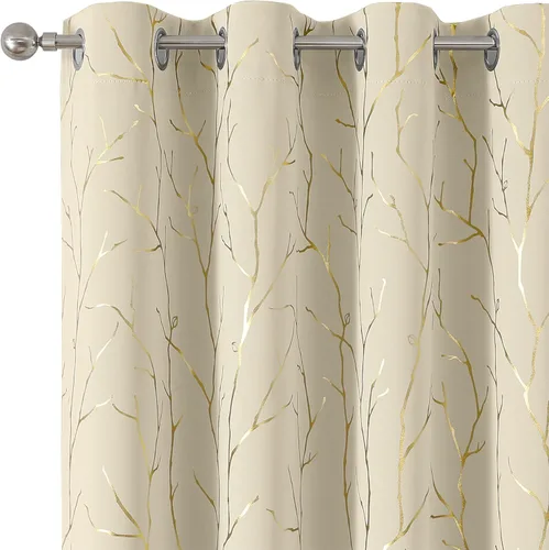 Miniatura 49 de BUHUA - Cortinas opacas blancas, cortinas plateadas, juego de 2 paneles de cortinas con ojales para dormitorio, elegante tratamiento de ventana