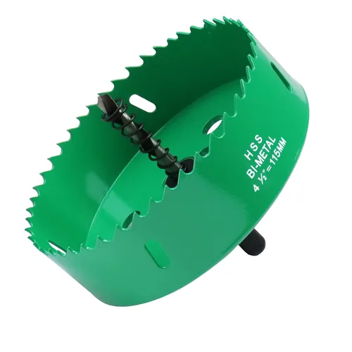 Miniatura 30 de Sierra de agujero azul de 4.53 pulgadas con eje y broca piloto, cortador de agujeros bimetálico para tableros de fibra, madera, paneles de yeso