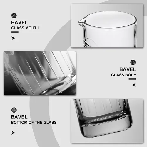 Miniatura 4 de BaveL Vaso mezclador de cristal, cristal profesional extra grande de 20 onzas, vidrio mezclador sin plomo, diseño sin costuras de alta calidad, gran
