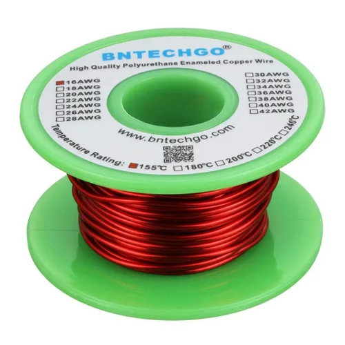 Miniatura 36 de BNTECHGO - Alambre magnético de 26 AWG, cable de cobre esmaltado para bobinado, 4 onzas, 0.0157 pulgadas de diámetro, 1 bobina de color rojo, Rojo 4