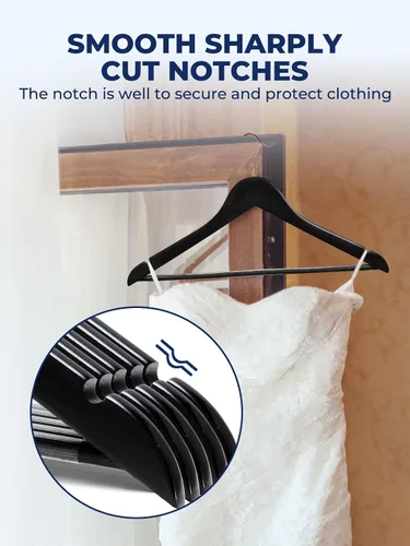 Miniatura 5 de Smartor Paquete de 20 perchas de madera maciza para armario, perchas de madera resistente para trajes, camisas, vestidos, con gancho de oro rosa