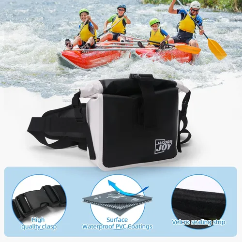 Miniatura 6 de Riñonera impermeable, bolsa seca flotante con correa ajustable para la cintura de gran capacidad, bolsa de cintura impermeable para kayak, barco