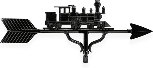 Miniatura 2 de Montague Metal Products Veleta de 32 pulgadas con adorno de tren negro satinado