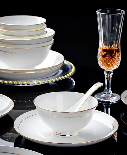 Miniatura 7 de Tazones de cerámica para sopa – Cuencos pequeños con borde dorado de 10 onzas – Porcelana de hueso premium – para helado, arroz, guarnición