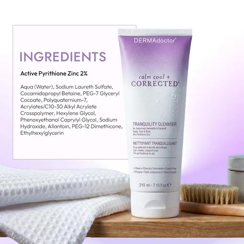 Miniatura 8 de DERMAdoctor - Limpiador de tranquilidad de zinc piritiona al 2%, máxima fuerza OTC para dermatitis seborreica, caspa y enrojecimiento Cara, cuero