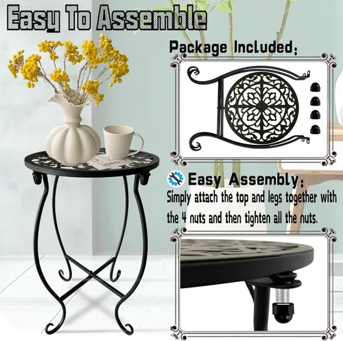 Miniatura 4 de Soporte para plantas para interiores y exteriores, soporte para macetas de 15 pulgadas de alto, soporte redondo de esquina de metal para maceta