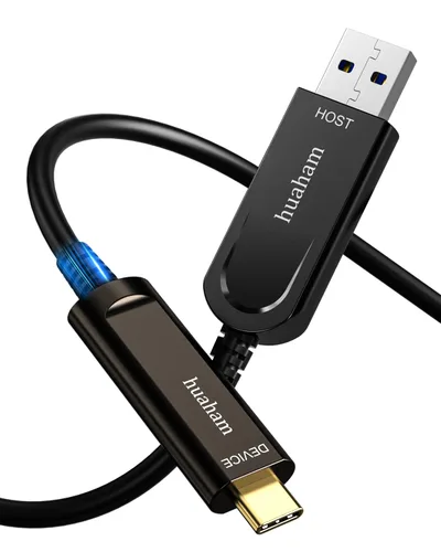 Miniatura 9 de Cable de fibra óptica USB A a USB C de 50 pies, paquete de 2 unidades, cable activo USB 3.2 Gen2 de 10 Gbps con chip SiliconLine de Alemania, ultra
