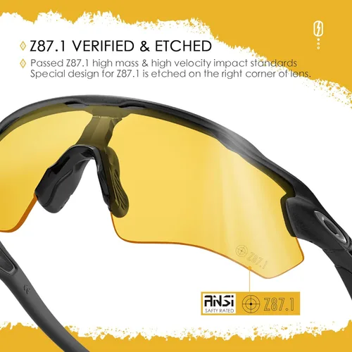 Miniatura 3 de Lentes de repuesto ANSI Z87.1 para gafas de sol Oakley Holbrook XL OO9417 Amarillo de alta definición.