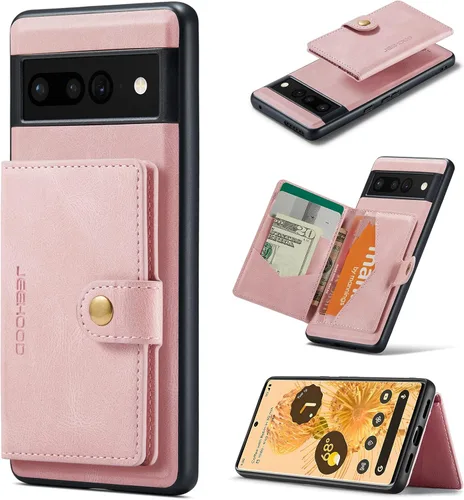 Miniatura 18 de Funda para Google Pixel 6 Pro, cartera magnética desmontable con ranura para efectivo, soporte de carga inalámbrica, función atril compatible