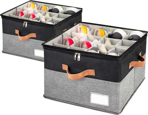 Miniatura 10 de Organizador de zapatos para armario, contenedores de almacenamiento de zapatos plegables con cubierta transparente, soporte para zapatos que ahorra