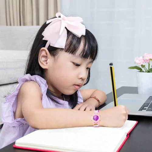 Miniatura 5 de Relojes impermeables de dibujos animados 3D para niños con alarma, los mejores regalos de juguetes para niñas de 3 a 10 años