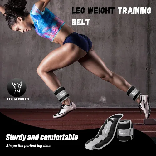 Miniatura 6 de NEALFIT Pesas de tobillo para hombres, mujeres y niños, pesas para piernas, brazos y muñecas con correa ajustable para correr, gimnasia, aeróbica