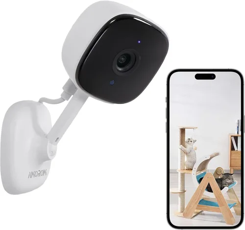 Cámara WiFi interior para seguridad del hogar, cámara de grabación 24/7 para oficina/casa/apartamento, almacenamiento en la nube y tarjetas SD,