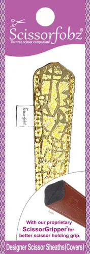 Miniatura 52 de Fundas protectoras para tijeras de diseñador, 4 unidades, tamaño surtido, diseño floral victoriano azul #4-304 Jardín floral victoriano azul