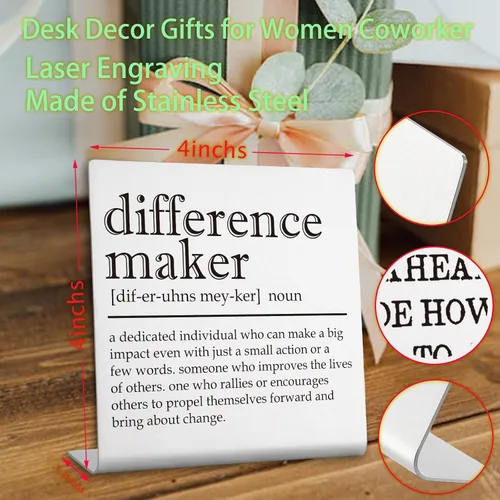 Miniatura 7 de Difference Maker - Letrero de decoración de oficina para mujer, regalos de agradecimiento para profesores, mentores, líderes, entrenadores, jefes