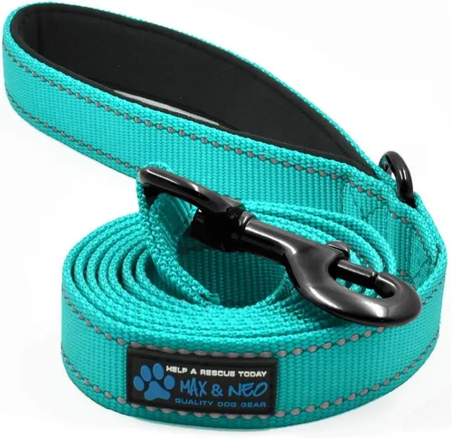 Miniatura 9 de Max and Neo Correa reflectante de nailon para perro – Donamos una a un rescate por cada una vendida (ROJO, 1.2 m)