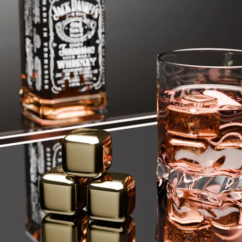 Miniatura 3 de ShanSon Enfriadores de vino, cubos de hielo de metal, 6 unidades, piedras de whisky de acero inoxidable, reutilizables, piedras de whisky