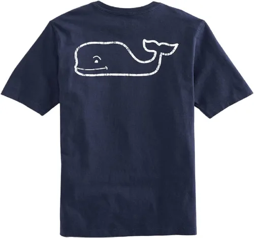 vineyard vines Camiseta vintage de manga corta teñida con bolsillo de ballena para niños