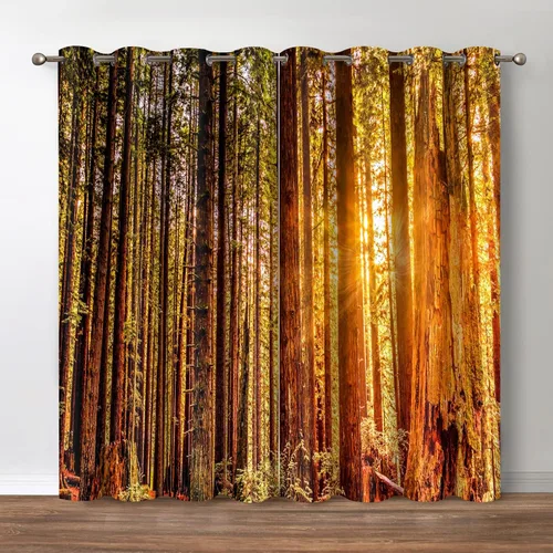 Miniatura 12 de Jekeno Cortinas opacas para oscurecer la habitación, con ojales, para ventana, atardecer, océano hawaiano, playa, tropical, palmera, decoración
