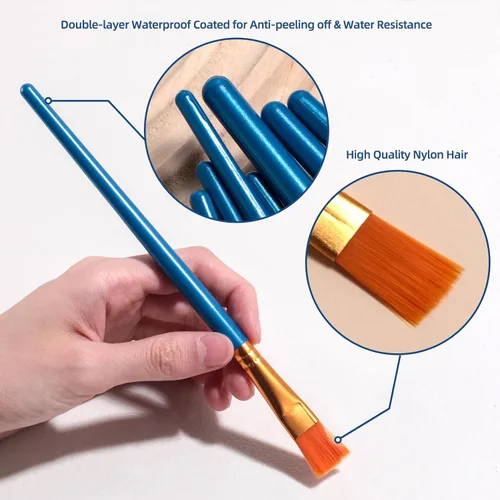 Miniatura 3 de JPNK 20 pinceles profesionales de nailon para pintura para el cabello, para artistas, estudiantes, niños, aceite multiusos, gouache, cara