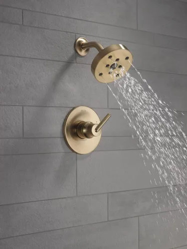 Miniatura 2 de Delta Faucet Trinsic Serie 14 Kit de Acabado de Ducha de Una Sola Función con Cabezal de Ducha H2Okinetic de Un Solo Rociador, Bronce Champán
