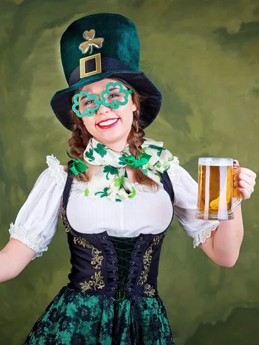 Miniatura 2 de Skylety St. Patrick's Day - Bufanda larga con estampado de Shamrock Shawl irlandés